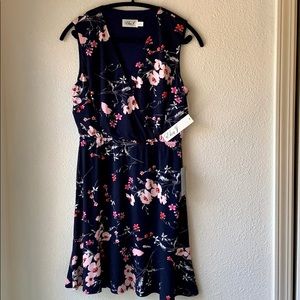 Navy Blue Floral Eliza J Dress